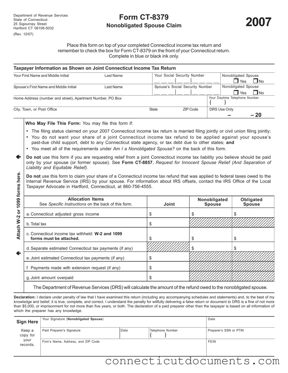 Fill a Valid Connecticut 8379 Template