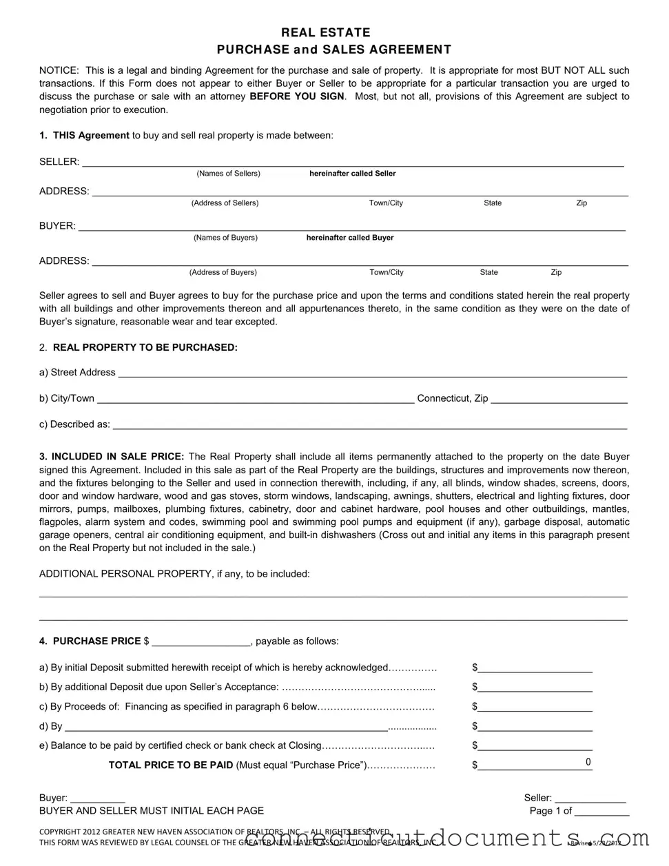 Fill a Valid Connecticut Real Estate Template