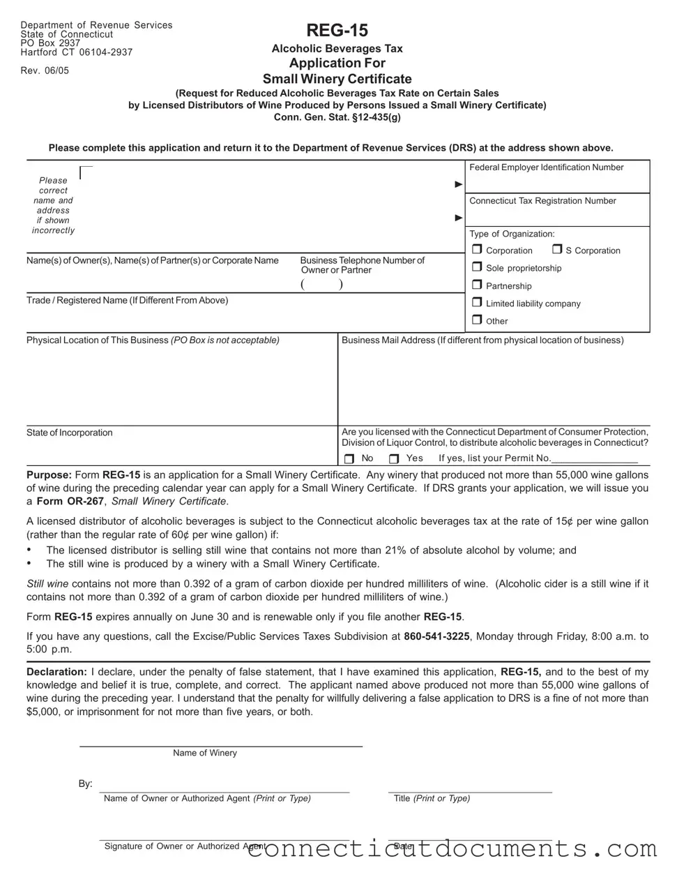 Fill a Valid Connecticut Reg 15 Template
