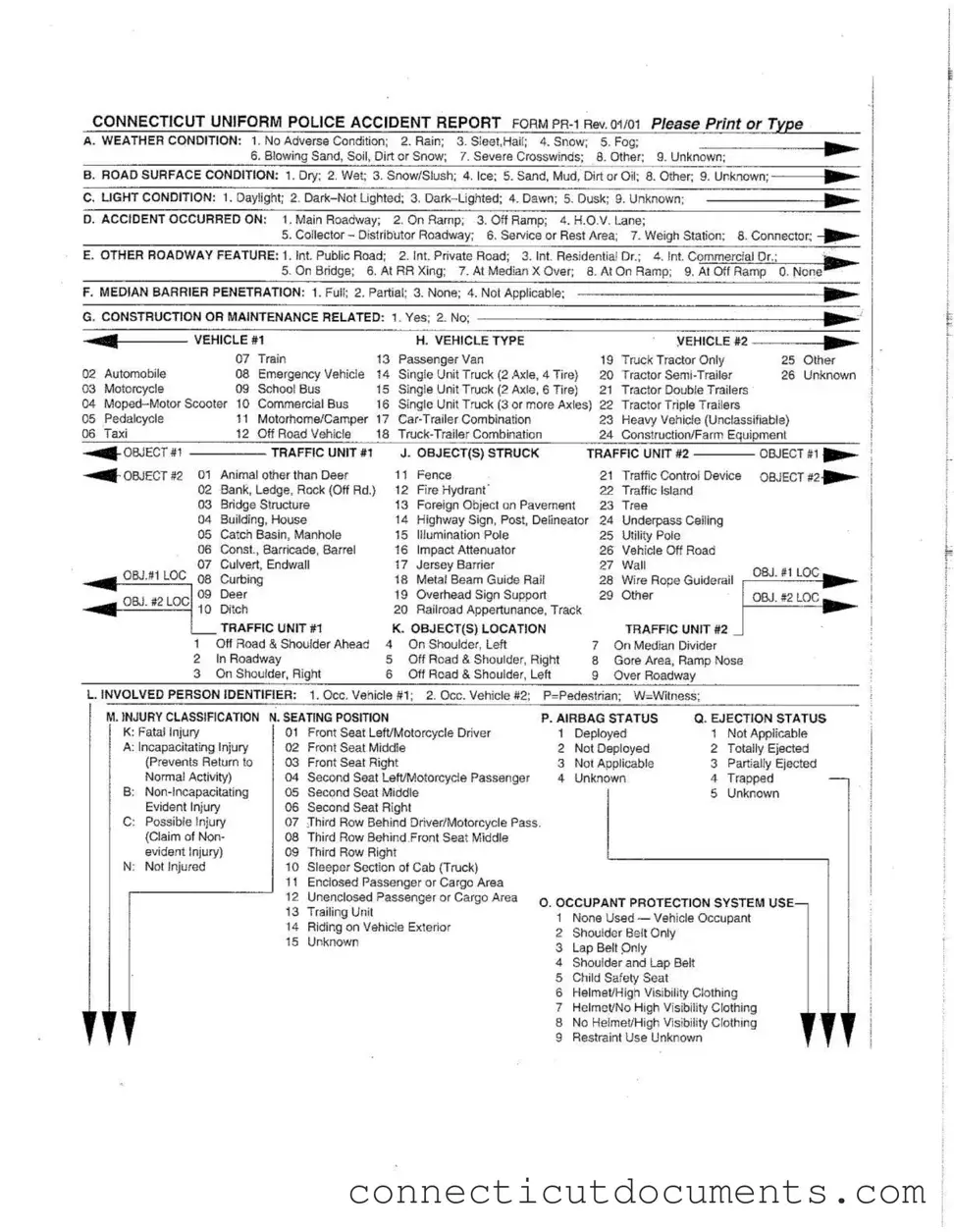 Fill a Valid Connecticut Uniform Police Accident Report Template