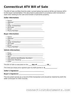 Attorney-Verified ATV Bill of Sale Form for the State of Connecticut