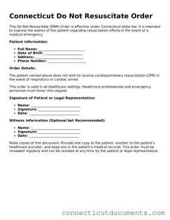 Attorney-Verified Do Not Resuscitate Order Form for the State of Connecticut