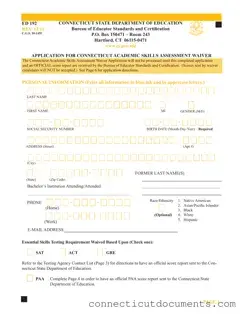 Fill a Valid Connecticut Ed 192 Template
