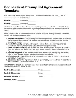 Attorney-Verified Prenuptial Agreement Form for the State of Connecticut