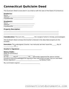 Attorney-Verified Quitclaim Deed Form for the State of Connecticut