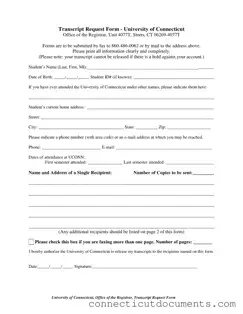 Fill a Valid Connecticut Transcript Request Template