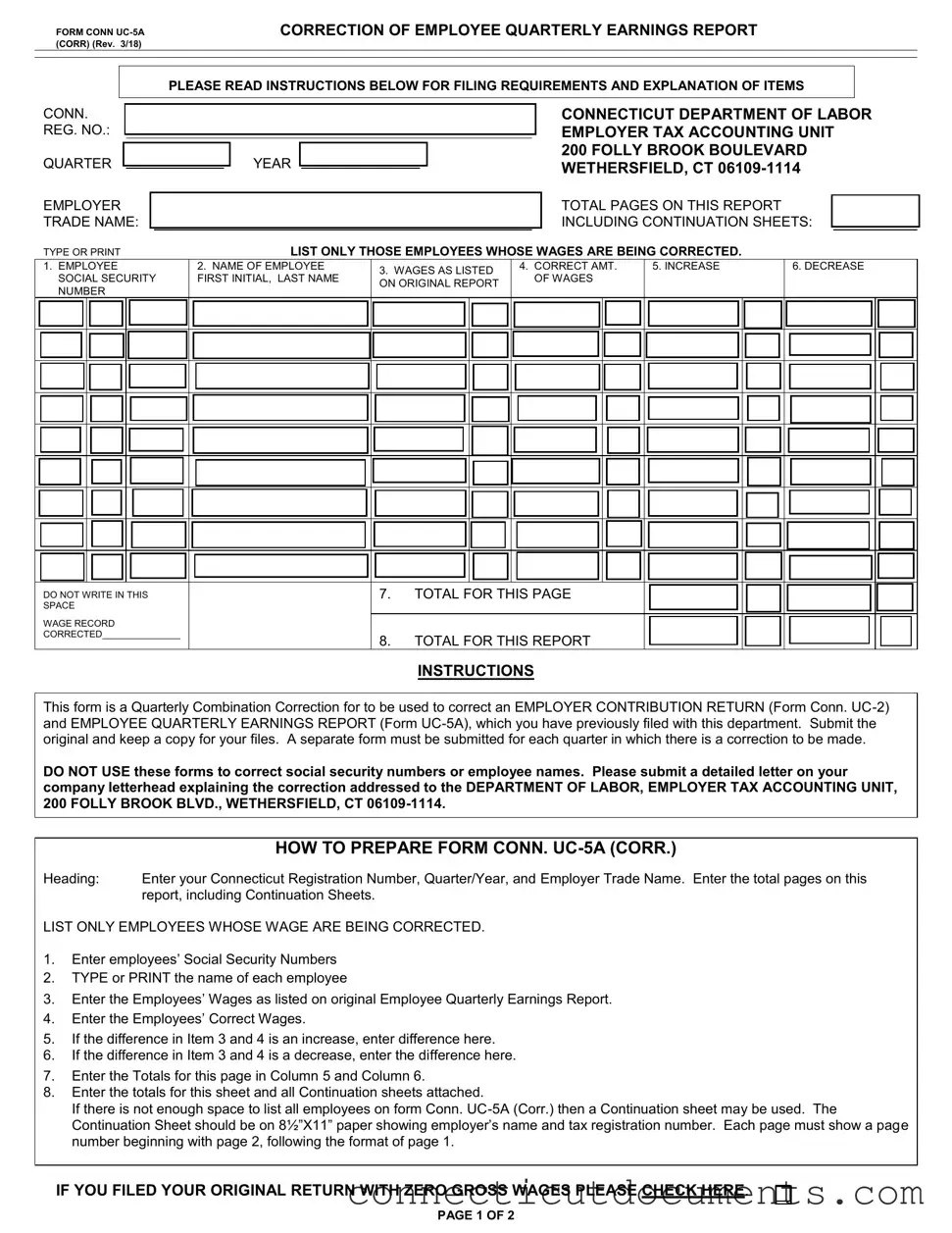 Fill a Valid Uc 2 Connecticut Template